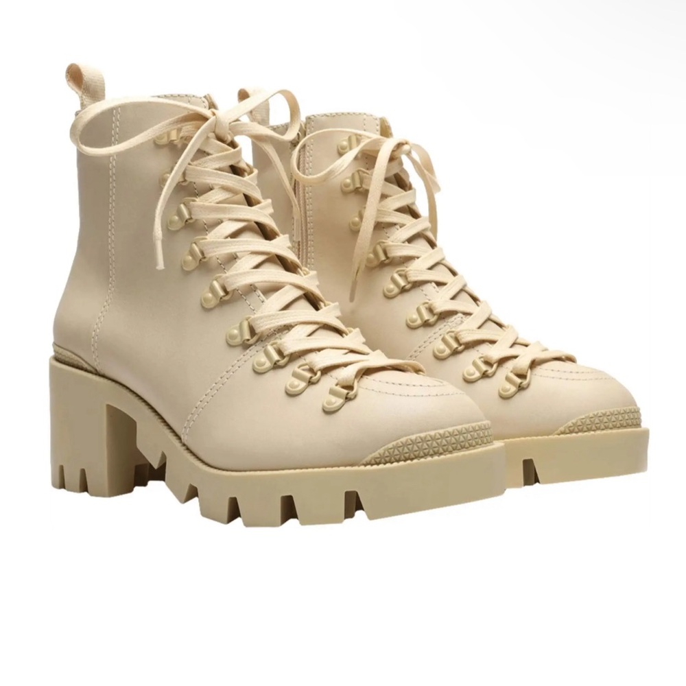 SCHUTZ “XAYANE” Leather Combat Boots (Cream, Size 9, NEW, Tag+Box NOT Included)